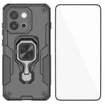 WANLONFENG För OnePlus 13T 5G mobilskal PC TPU Bakstycke Stativ med Härdat Glas