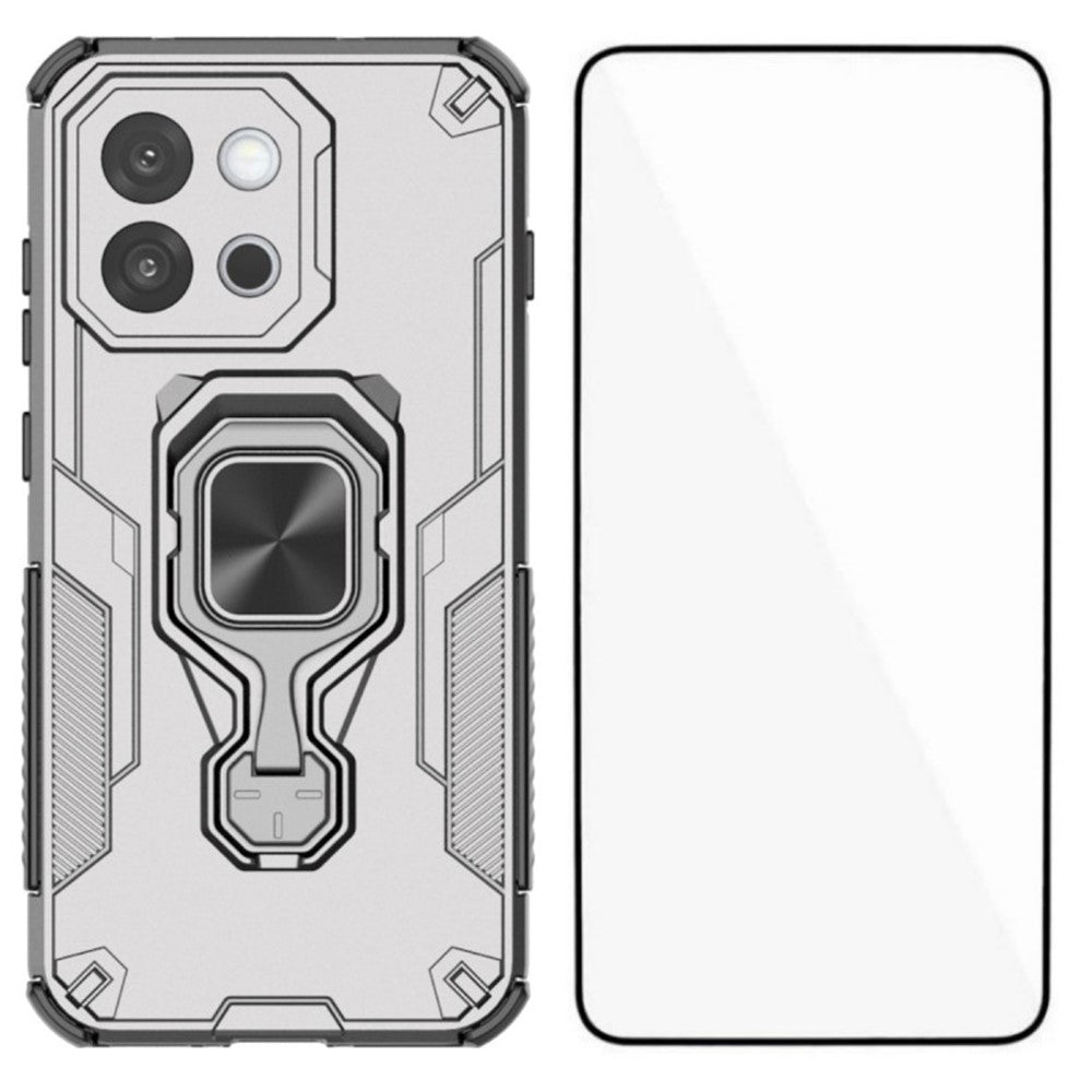 WANLONFENG För OnePlus 13T 5G mobilskal PC TPU Bakstycke Stativ med Härdat Glas