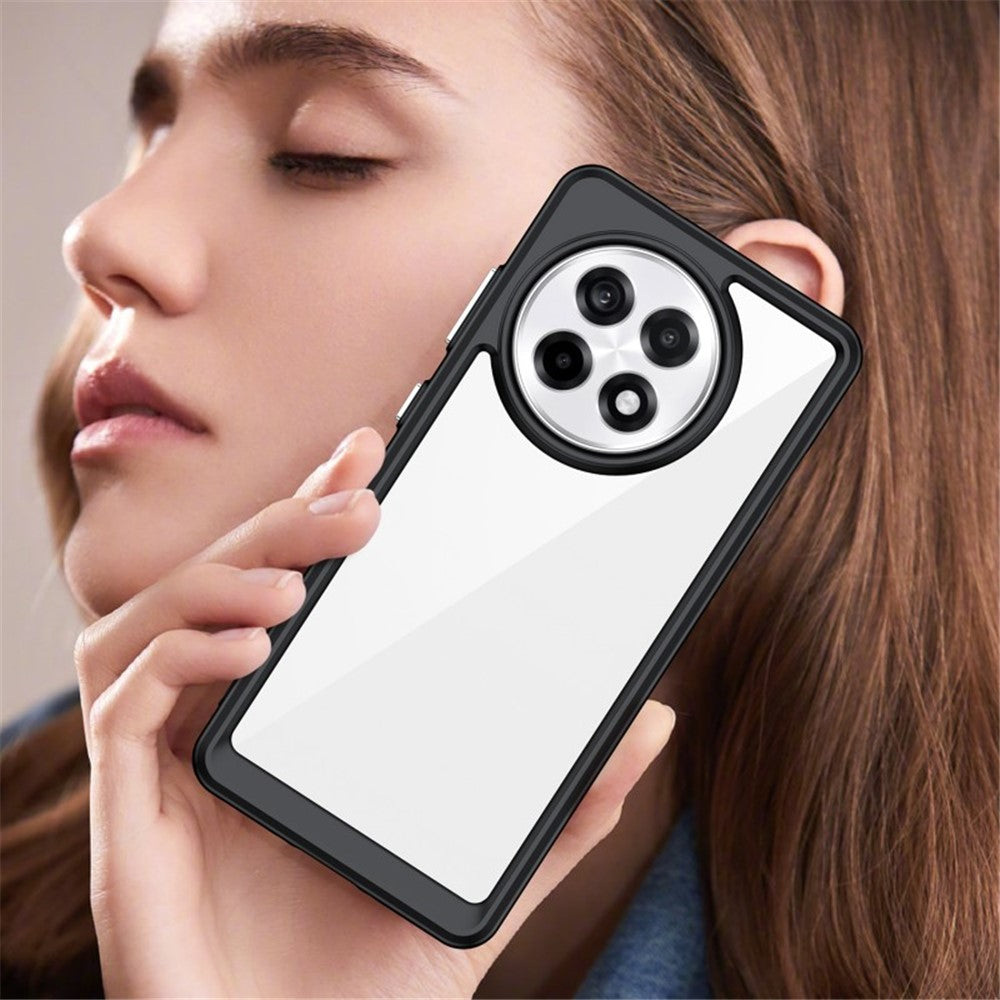 WANLONFENG För OnePlus 13R 5G mobilskal XC-serien TPU Akrylskydd med Härdat Glas (Stort Linshål)
