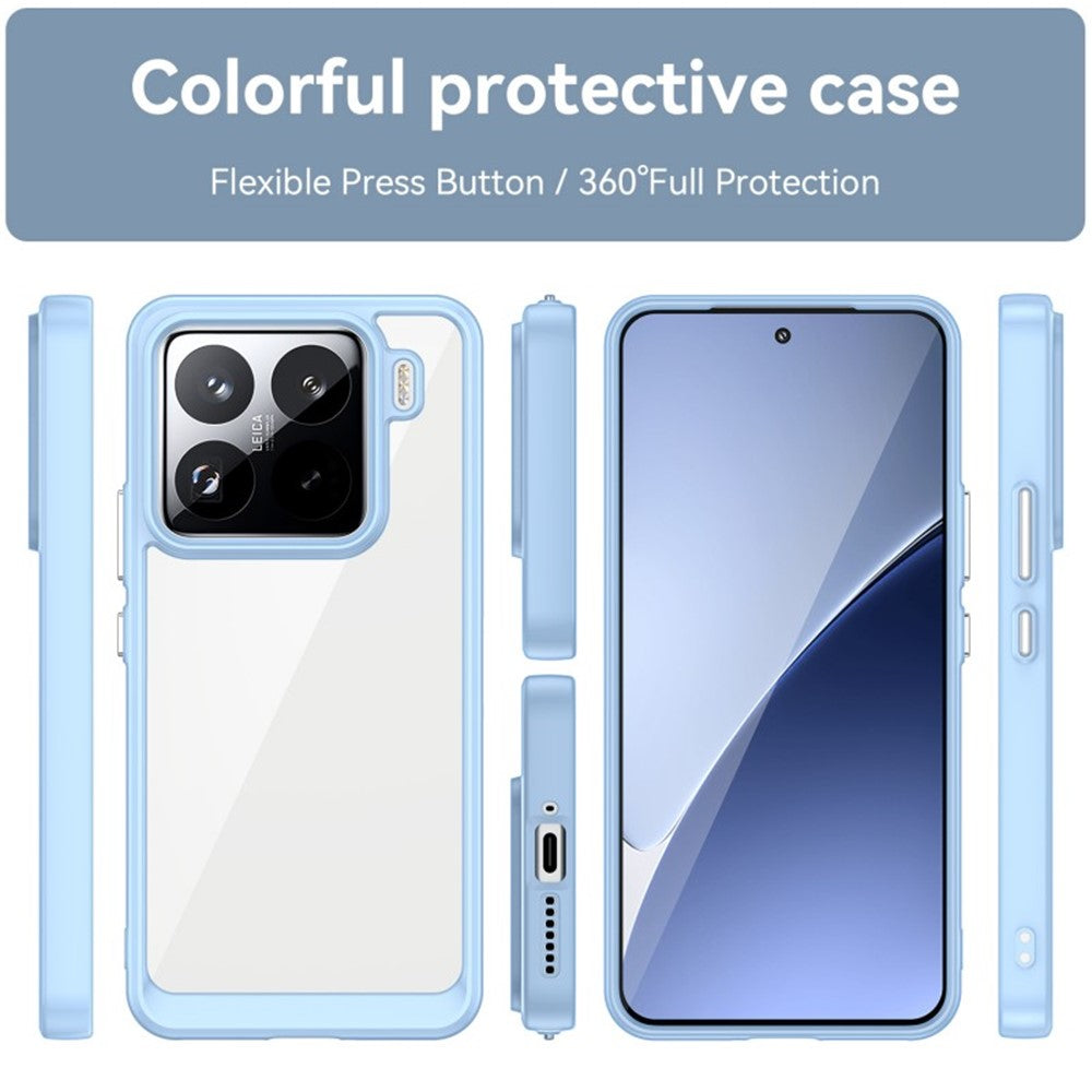 WANLONFENG For Xiaomi 15 Pro Phone Case  XC Series TPU Acrylic Cover with Tempered Glass (Big Lens Hole)