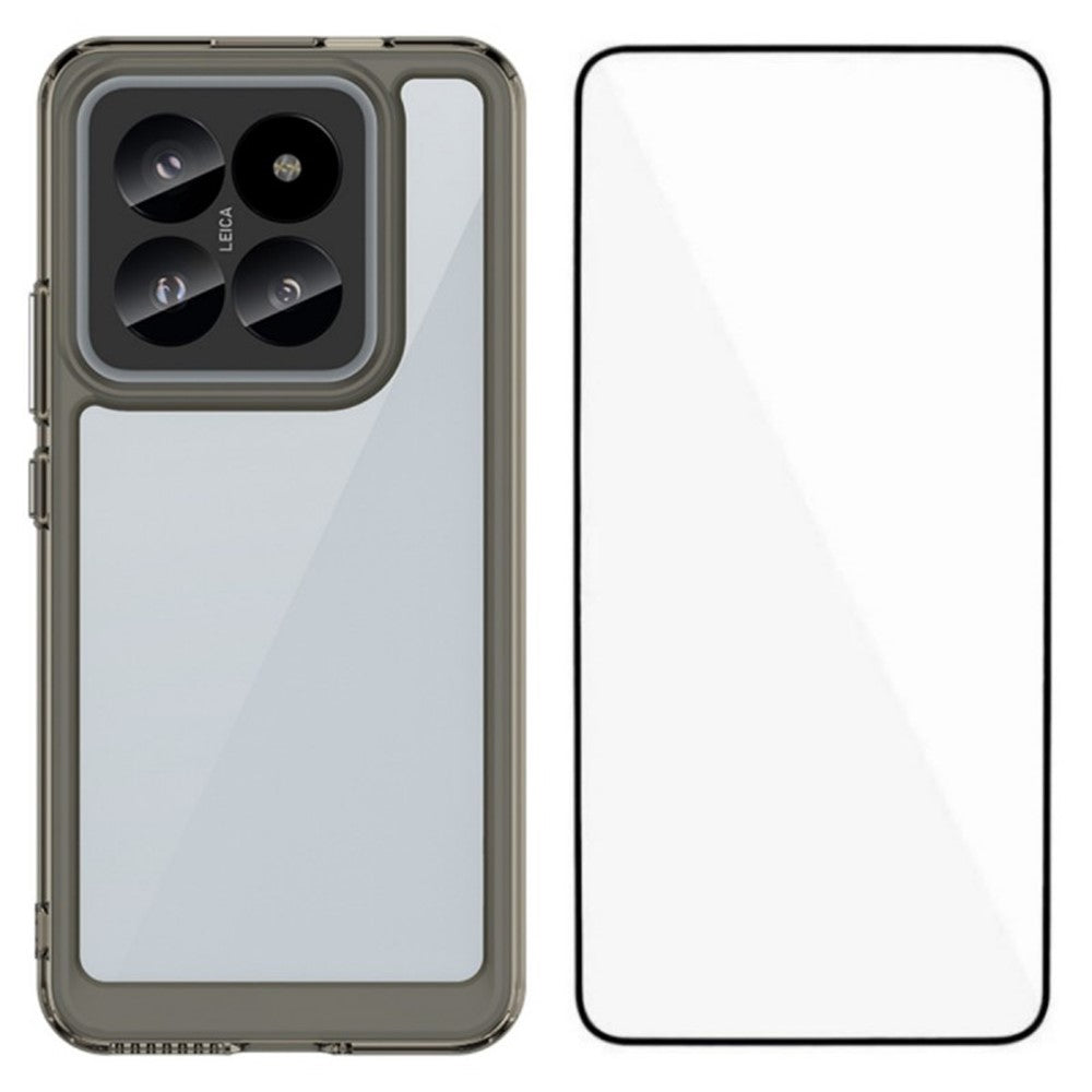 WANLONFENG For Xiaomi 14 Pro Phone Case  XC Series TPU Acrylic Cover with Tempered Glass (Big Lens Hole)