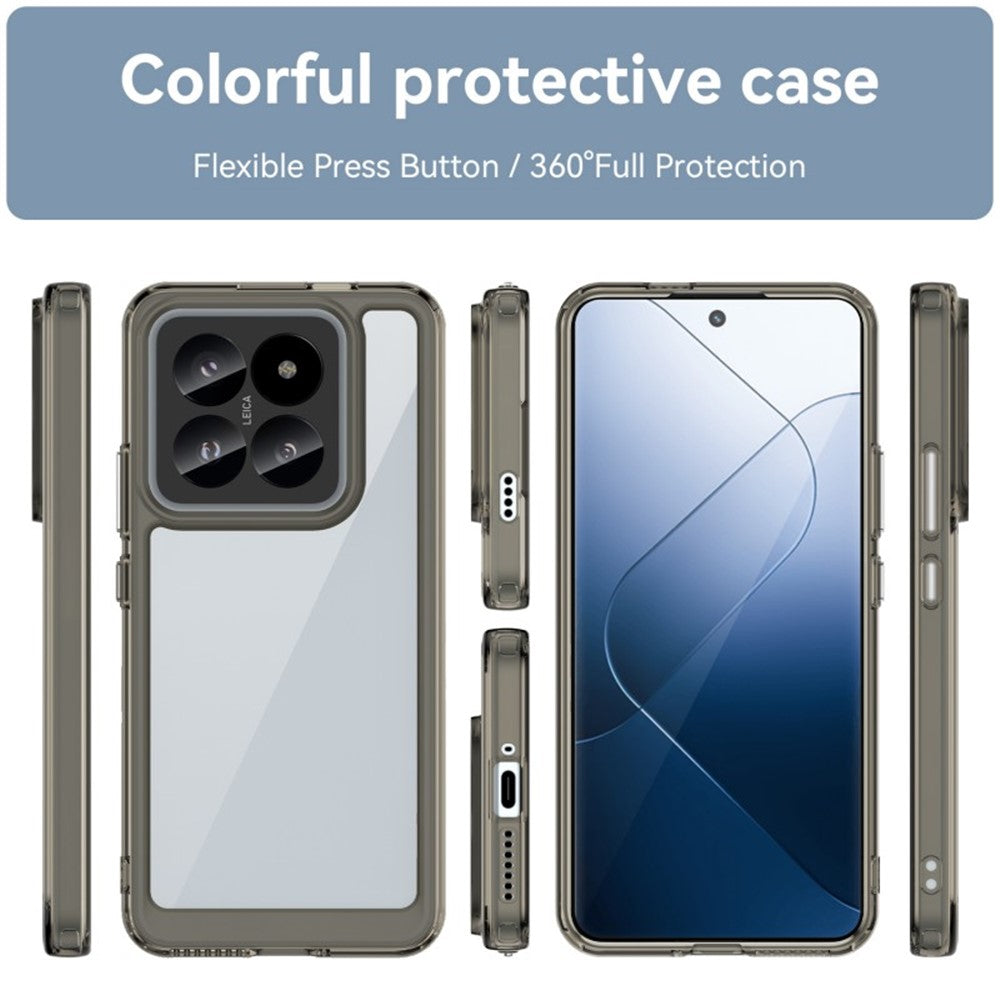 WANLONFENG For Xiaomi 14 Pro Phone Case  XC Series TPU Acrylic Cover with Tempered Glass (Big Lens Hole)