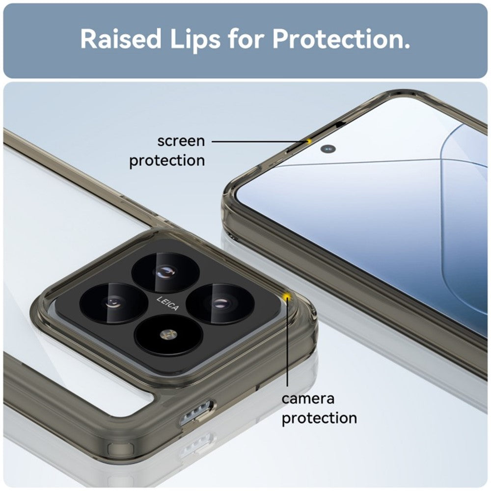 WANLONFENG For Xiaomi 14 Pro Phone Case  XC Series TPU Acrylic Cover with Tempered Glass (Big Lens Hole)