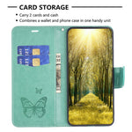 Samsung Galaxy S23 Plånboksfodral Läderfodral med Tryckta Fjärilar och Rem