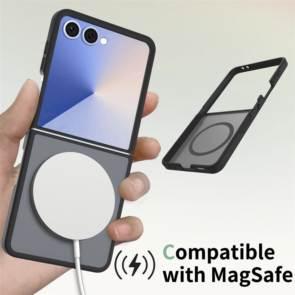 Samsung Galaxy Z Flip7 5G Magnetiskt Skal TPU Ram Akryl Baksida mobilskydd Skin Touch