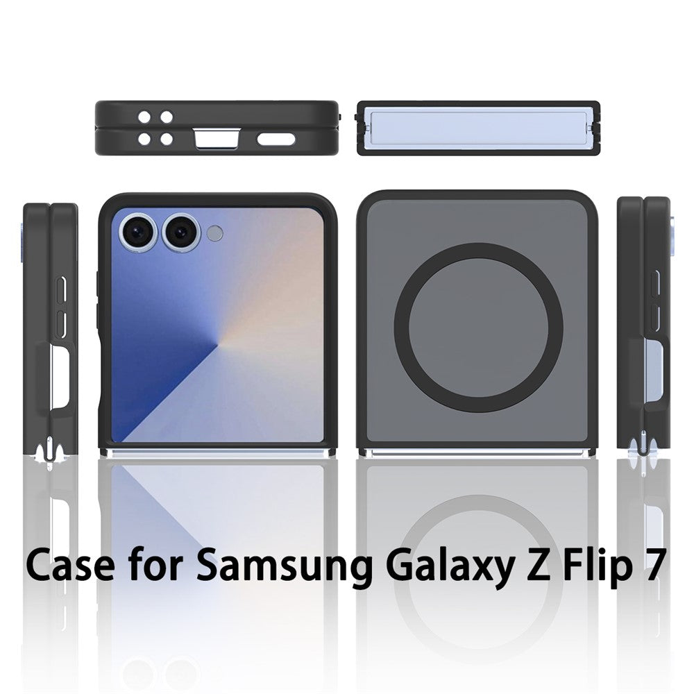 Samsung Galaxy Z Flip7 5G Magnetiskt Skal TPU Ram Akryl Baksida mobilskydd Skin Touch