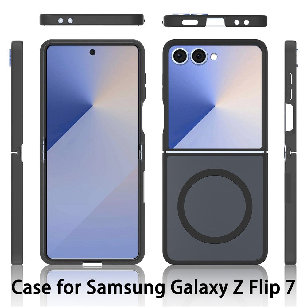 Samsung Galaxy Z Flip7 5G Magnetiskt Skal TPU Ram Akryl Baksida mobilskydd Skin Touch