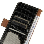 For iPhone 18 Pro Max / 17 Pro Max Case Crocodile Texture Genuine Cow Leather Phone Wallet Cover