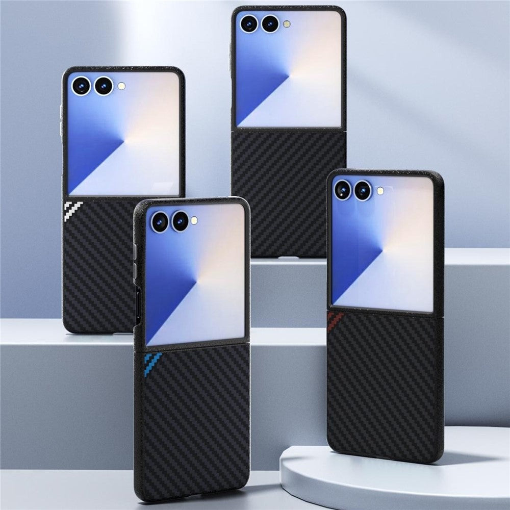 ABEEL För Samsung Galaxy Z Flip7 5G Magnetiskt Skal Brett Kolfiberstruktur Baksida