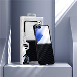 ABEEL För Samsung Galaxy Z Flip7 5G Magnetiskt Skal Brett Kolfiberstruktur Baksida