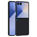 ABEEL För Samsung Galaxy Z Flip7 5G Magnetiskt Skal Brett Kolfiberstruktur Baksida
