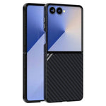 ABEEL För Samsung Galaxy Z Flip7 5G Magnetiskt Skal Brett Kolfiberstruktur Baksida