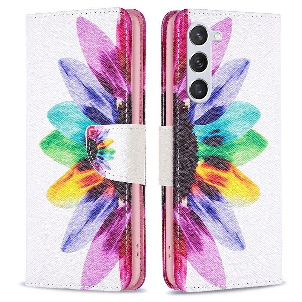 For Samsung Galaxy S23 Phone Case Pattern Printing PU Leather Wallet Stand Cover