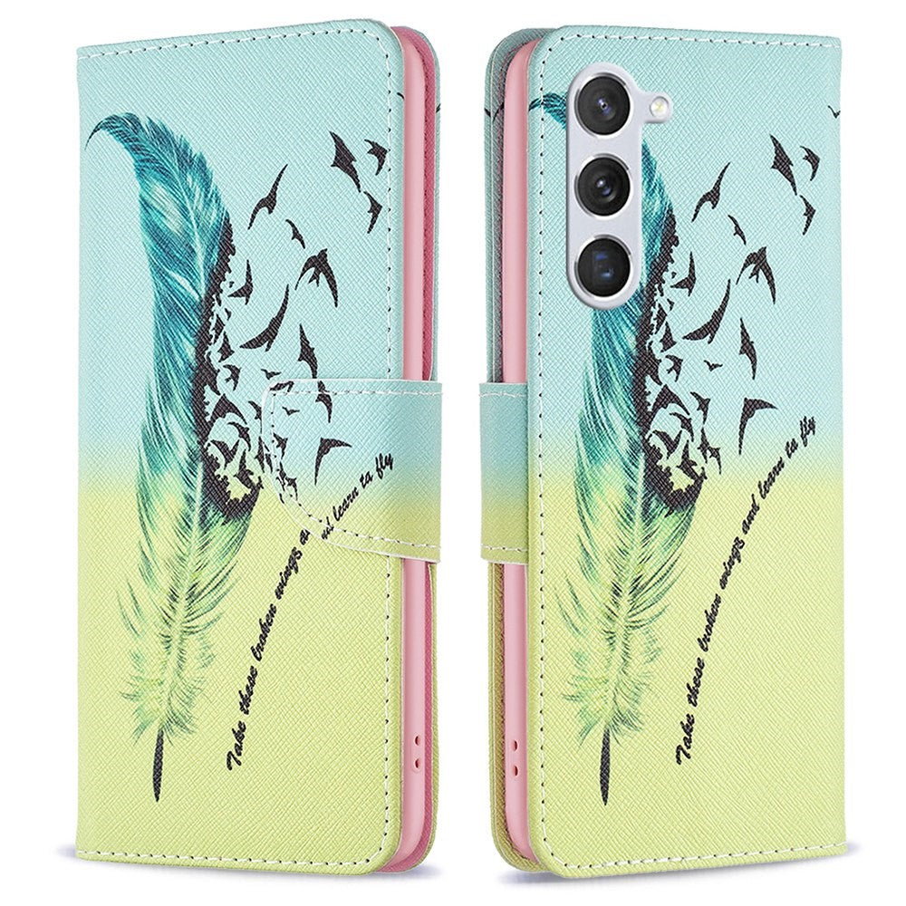 For Samsung Galaxy S23 Phone Case Pattern Printing PU Leather Wallet Stand Cover