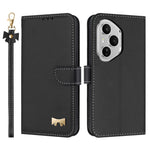 For Honor 400 Pro 5G (Global) Case Bowknot Decor Wallet Leather Phone Cover with Wrist Strap