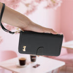 For Xiaomi Redmi Note 14 4G (163.25mm) Case Bowknot Decor Wallet Leather Phone Cover with Wrist Strap