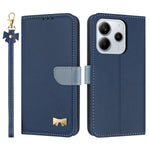For Xiaomi Redmi Note 14 4G (164.84mm) Case Bowknot Decor Wallet Leather Phone Cover with Wrist Strap