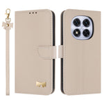 Phone Case For Xiaomi Redmi Note 14 Pro 5G / Note 14 Pro+ 5G / Poco X7 Pro 5G , Bowknot Decor Wallet Leather Cover with Wrist Strap