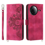 For Xiaomi Redmi K80 5G  /  Poco F7 Pro 5G Case Flower Pattern PU Leather Wallet Phone Cover with Strap