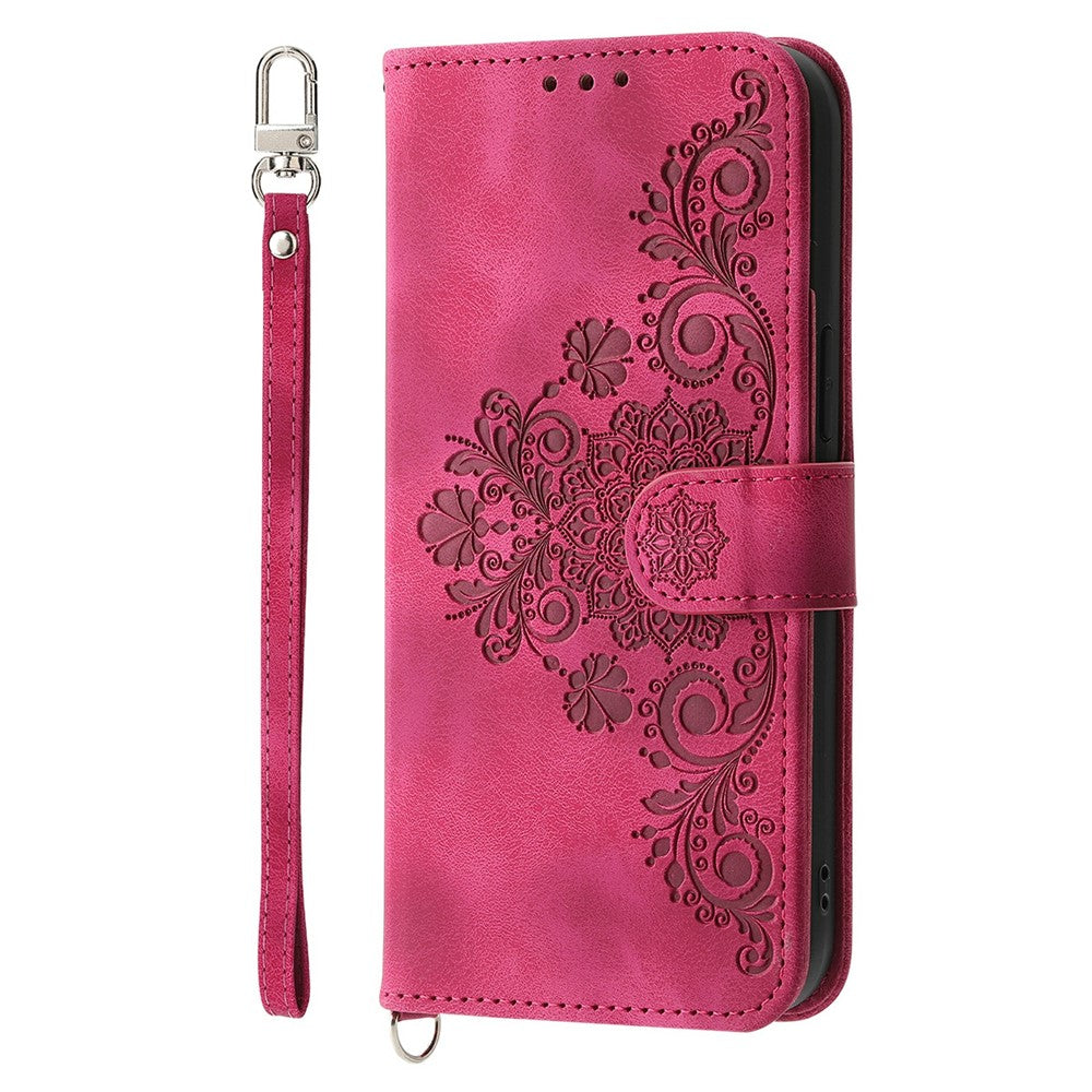 For Xiaomi Redmi K80 5G  /  Poco F7 Pro 5G Case Flower Pattern PU Leather Wallet Phone Cover with Strap