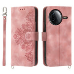 For Xiaomi Redmi K80 5G  /  Poco F7 Pro 5G Case Flower Pattern PU Leather Wallet Phone Cover with Strap