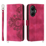 For Xiaomi Poco F7 5G  /  Redmi Turbo 4 Pro 5G Case Flower Pattern PU Leather Wallet Phone Cover with Strap