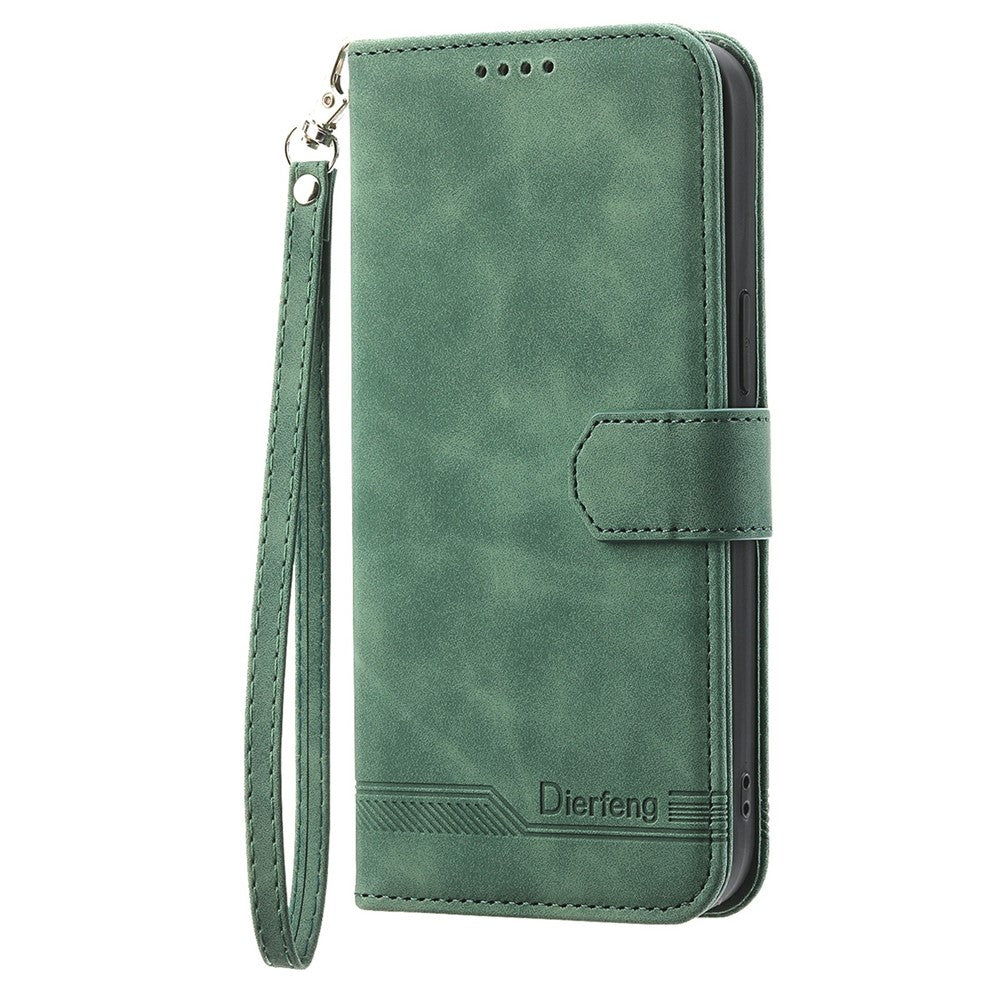 DIERFENG DF-03 For Xiaomi Poco F7 5G  /  Redmi Turbo 4 Pro 5G Case Lines Imprint Wallet Leather Phone Cover