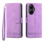 DIERFENG DF-03 For Xiaomi Poco F7 5G  /  Redmi Turbo 4 Pro 5G Case Lines Imprint Wallet Leather Phone Cover