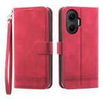 DIERFENG DF-03 For Xiaomi Poco F7 5G  /  Redmi Turbo 4 Pro 5G Case Lines Imprint Wallet Leather Phone Cover