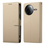 Xiaomi Redmi K80 5G / Poco F7 Pro 5G Stativskal Litchi Textur Läder Plånboksfodral Magnetiskt Tryckknapp