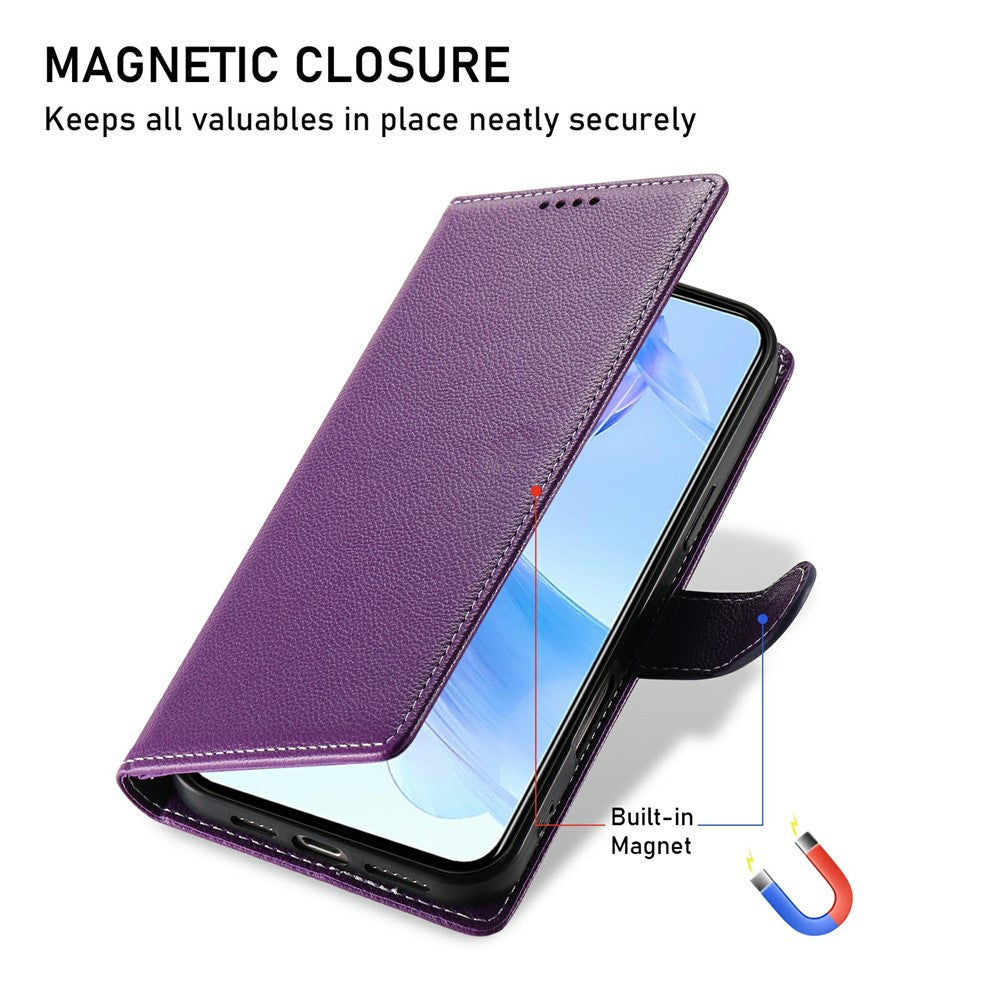For Honor 400 5G (Global) Stand Case Litchi Texture Leather Wallet Phone Cover Magnetic Snap