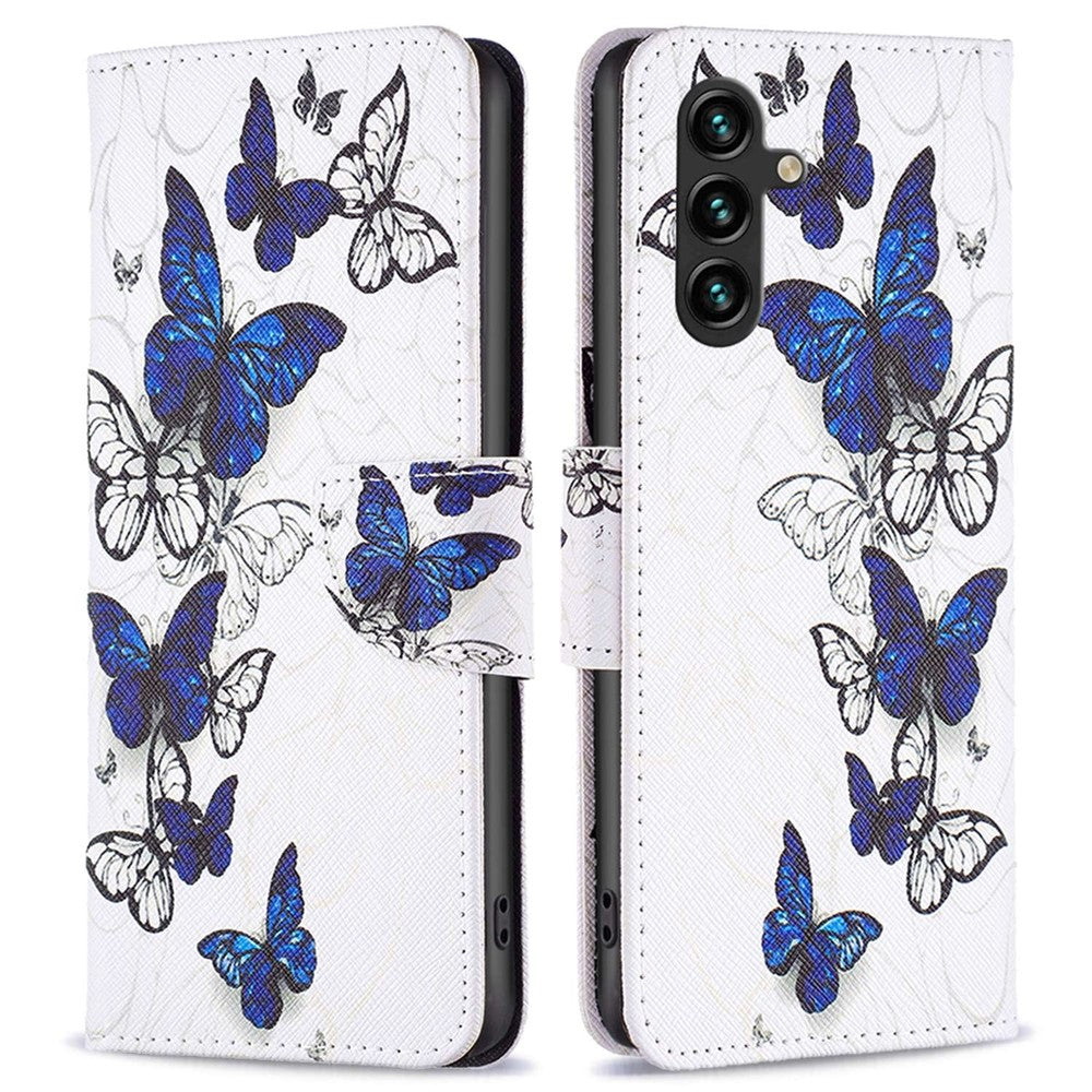 Samsung Galaxy A14 5G / A14 4G Läderfodral Mönster Tryck Plånboksfodral Flip Mobilskal
