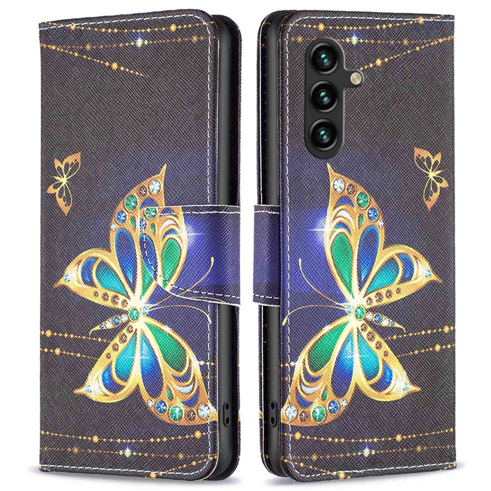 Samsung Galaxy A14 5G / A14 4G Läderfodral Mönster Tryck Plånboksfodral Flip Mobilskal