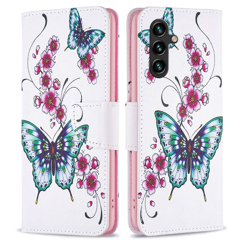 Samsung Galaxy A14 5G / A14 4G Läderfodral Mönster Tryck Plånboksfodral Flip Mobilskal