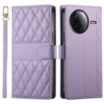 For Xiaomi Redmi K80 5G  /  Poco F7 Pro 5G Case Rhombus Stitching Wallet Stand Leather Phone Cover with Long  /  Short Strap