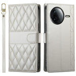 For Xiaomi Redmi K80 5G  /  Poco F7 Pro 5G Case Rhombus Stitching Wallet Stand Leather Phone Cover with Long  /  Short Strap