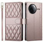 For Xiaomi Redmi K80 5G  /  Poco F7 Pro 5G Case Rhombus Stitching Wallet Stand Leather Phone Cover with Long  /  Short Strap
