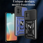 For Samsung Galaxy XCover7 Pro Case with Slide Camera Lid PC + TPU Kickstand Phone Cover