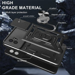 For Samsung Galaxy XCover7 Pro Case with Slide Camera Lid PC + TPU Kickstand Phone Cover