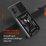 For Samsung Galaxy XCover7 Pro Case with Slide Camera Lid PC + TPU Kickstand Phone Cover