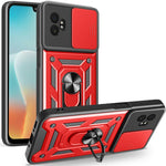 For Samsung Galaxy XCover7 Pro Case with Slide Camera Lid PC + TPU Kickstand Phone Cover