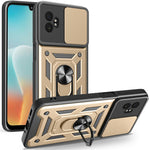 For Samsung Galaxy XCover7 Pro Case with Slide Camera Lid PC + TPU Kickstand Phone Cover