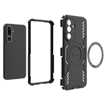 For Samsung Galaxy M56 5G Magnetic Case Butterfly Armor Hollow Heat Dissipation PC + TPU Phone Cover