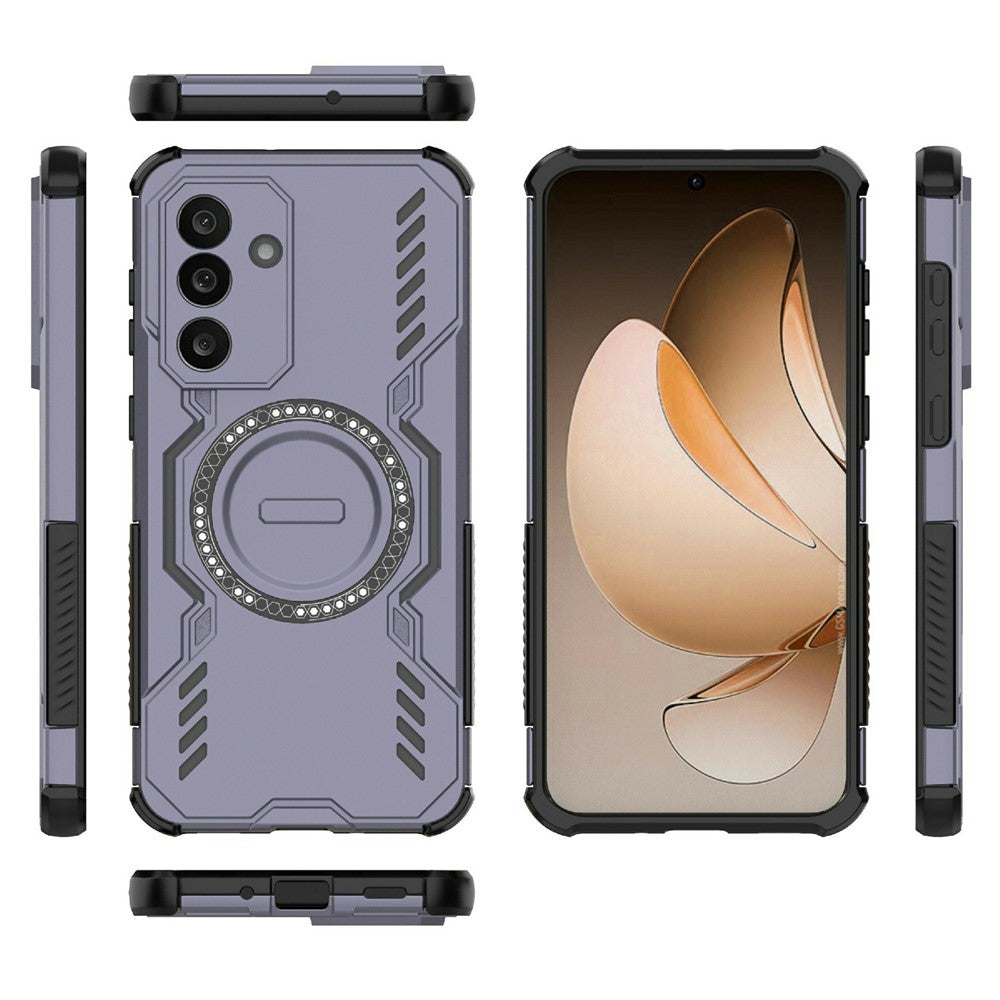 For Samsung Galaxy M56 5G Magnetic Case Butterfly Armor Hollow Heat Dissipation PC + TPU Phone Cover