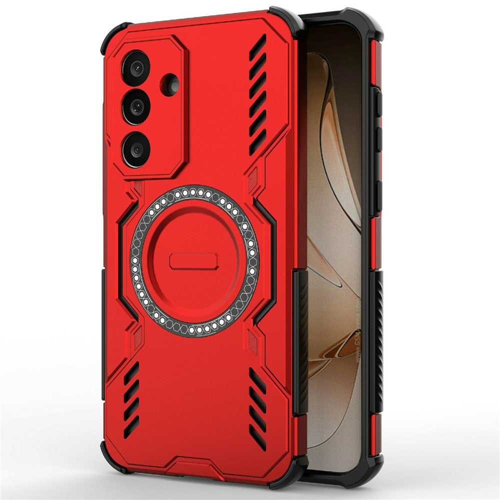 For Samsung Galaxy M56 5G Magnetic Case Butterfly Armor Hollow Heat Dissipation PC + TPU Phone Cover