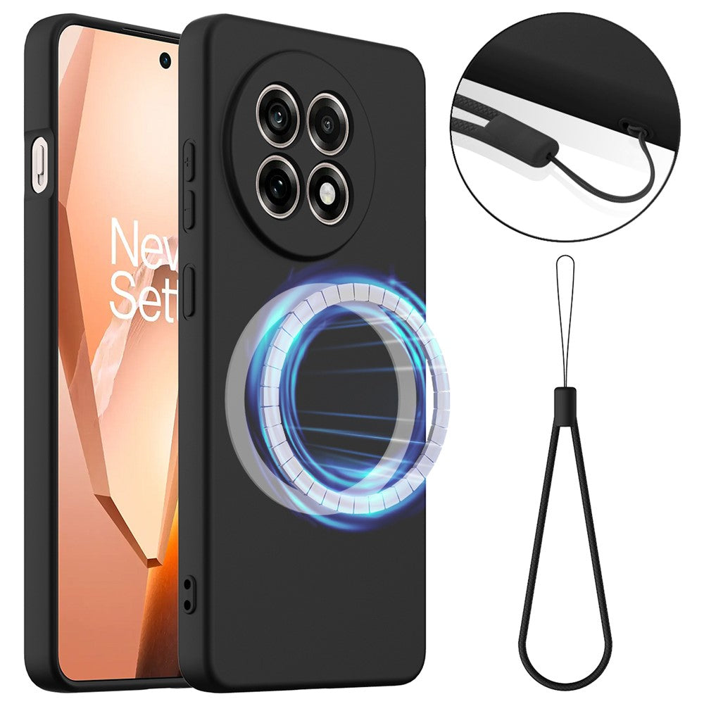 OnePlus Ace 5 5G / OnePlus Ace 5 Pro 5G / OnePlus 13R 5G magnetisk etui, faldsikkert mobilcover i flydende silikone