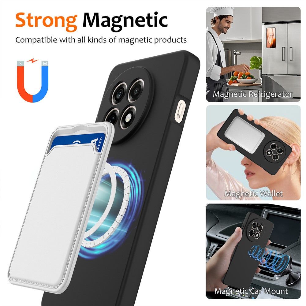 OnePlus Ace 5 5G / OnePlus Ace 5 Pro 5G / OnePlus 13R 5G magnetisk etui, faldsikkert mobilcover i flydende silikone