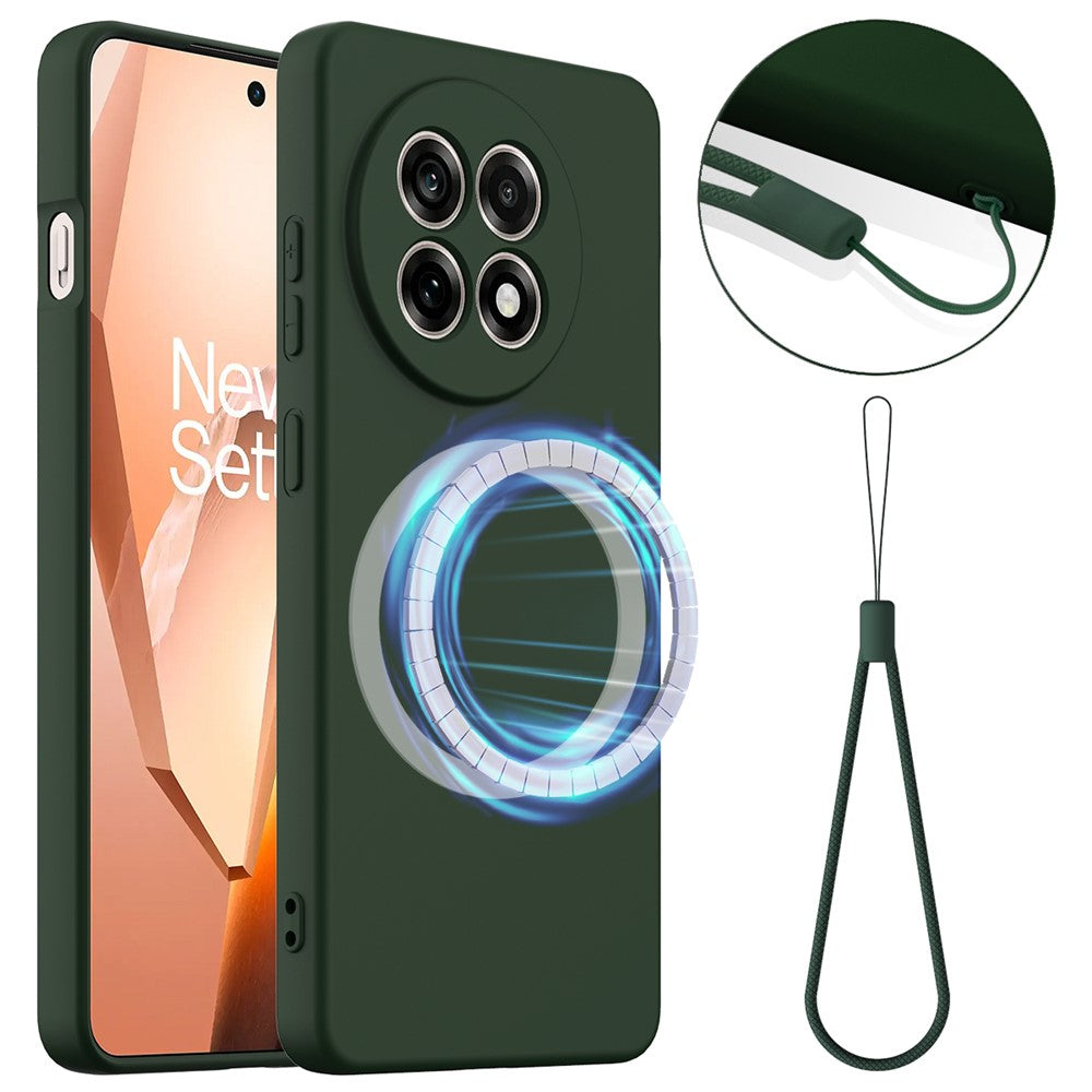 OnePlus Ace 5 5G / OnePlus Ace 5 Pro 5G / OnePlus 13R 5G magnetisk etui, faldsikkert mobilcover i flydende silikone