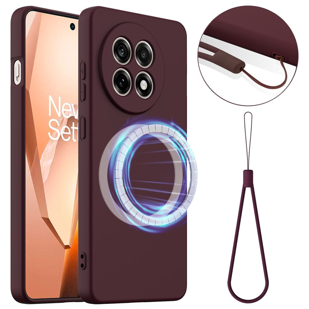OnePlus Ace 5 5G / OnePlus Ace 5 Pro 5G / OnePlus 13R 5G magnetisk etui, faldsikkert mobilcover i flydende silikone