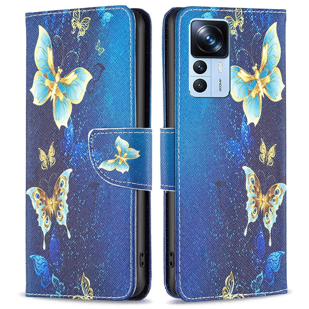 Xiaomi 12T 5G / Redmi K50 Ultra 5G / 12T Pro 5G Läderfodral Mönstertryck Plånboksfodral Flip Mobilskal